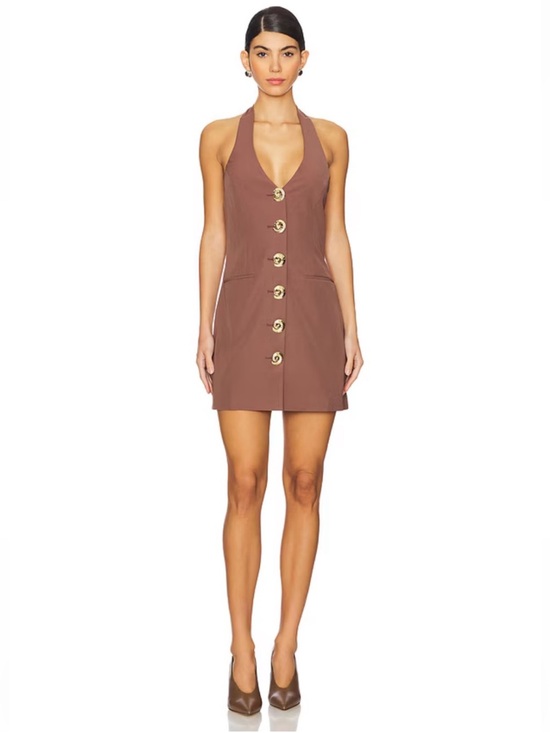 The Wolf Gang Dresses & Skirts - The Wolf Gang Irida Vest Dress Chocolate Brown S NWT